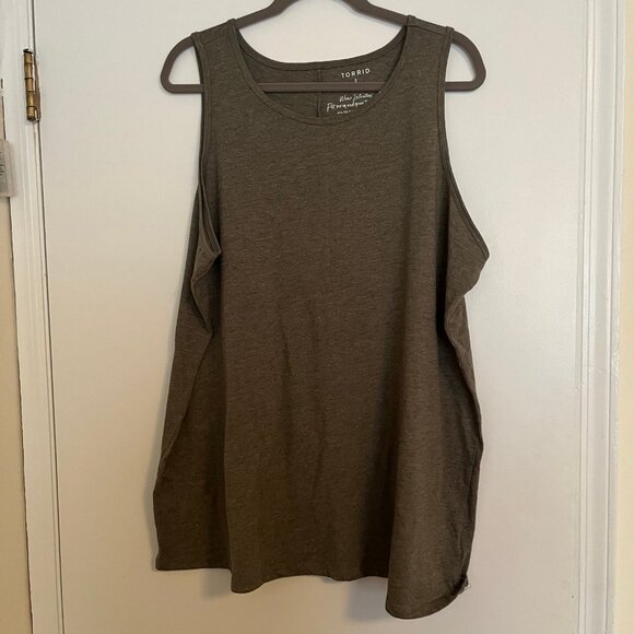 Torrid Size 3 Olive Green Crew Neck Tank - Picture 4 of 6